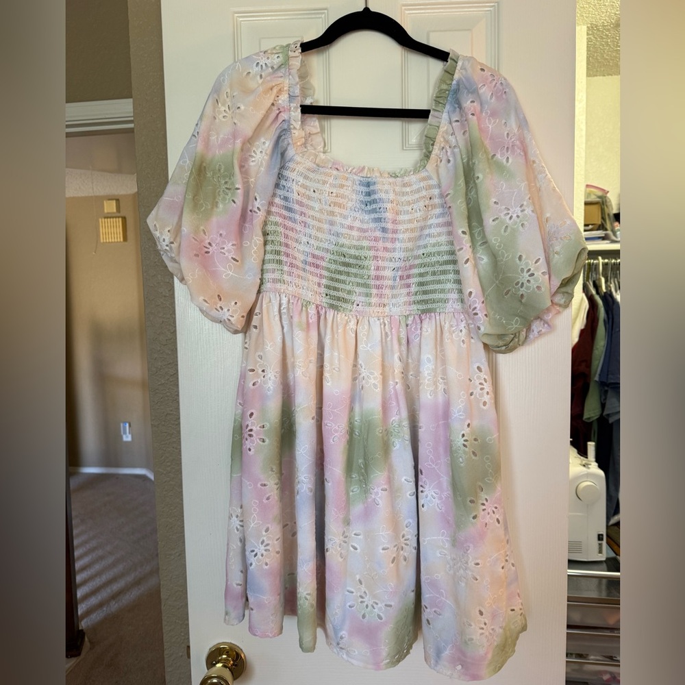 BTFL-life Pastel Smocked dress